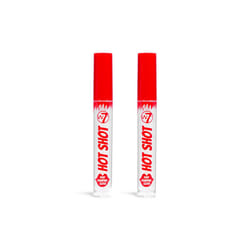 W7 Hot Shot Plumping Gloss Bundle - Enhancing Plump Effect For Fuller Lips - Clear, Natural, High Shine Finish - 2 Pack