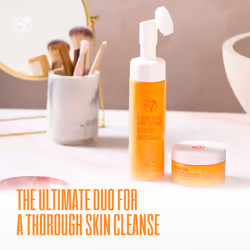 W7 Peachy Clean Cleansing Balm & Hydrating Foam Cleanser Set - Gently Removes Makeup  Dirt & Impurities - Infused with Fruit Extracts & Vitamin E to H