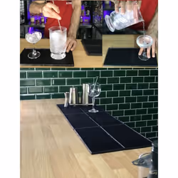 Mini Bar Mat Bar Runner Black Counter Drinks Mat Pub Restaurant - 15cm x 30cm
