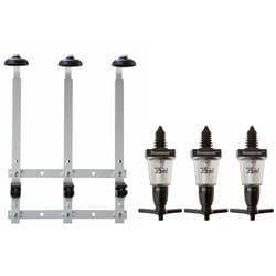3 x 35ml Solo Bar Optic Spirit Measure & 3 Bottles 70cl/1L Wall Mounted Bracket