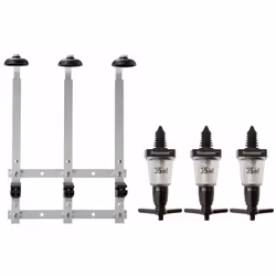 3 x 35ml Solo Bar Optic Spirit Measure & 3 Bottles 70cl/1L Wall Mounted Bracket