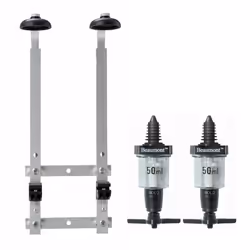 2 x 50ml Solo Bar Optic Spirit Measure & 2 Bottles 70cl/1L Wall Mounted Bracket