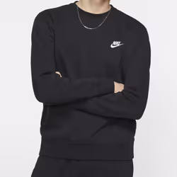 Nike Mens Sportswear Club Fleece Sweatshirt Crew Neck Jumper Sweat Top 804340 - Black, M