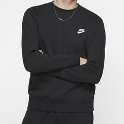 Nike Mens Sportswear Club Fleece Sweatshirt Crew Neck Jumper Sweat Top 804340 - Black, L