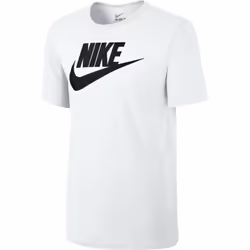 Nike Mens T Shirt Futura Icon Cotton Sports Tee - White/Black, S