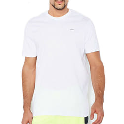 Nike Mens T Shirt Cotton Sports Gym Crew Neck Tee - White, L