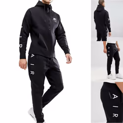 Nike Air Men Full Tracksuit Set Zip Up Hoodie 886044 - Black, XL