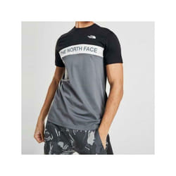 The North Face Mens T Shirt Woven Colour Block TNF Crew Neck Tee - Black, XL