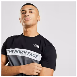 The North Face Mens T Shirt Woven Colour Block TNF Crew Neck Tee - Black, XL
