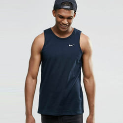 Nike Mens Athletic Training Gym Vest Sleeveless Tank Top - Blue, S