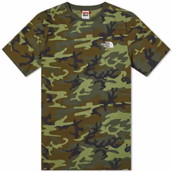The North Face Mens TNF Short Sleeve Tee Cotton T Shirt Crew Neck Top - Camouflage, L