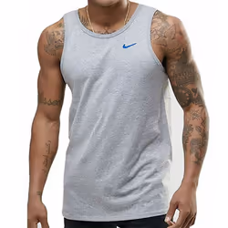 Nike Mens Athletic Training Gym Vest Sleeveless Tank Top - Grey, S