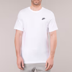 Nike Mens Futura T Shirt Sportswear Club Swoosh Classic Logo Crew Neck Tee - White, S