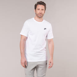 Nike Mens Futura T Shirt Sportswear Club Swoosh Classic Logo Crew Neck Tee - White, M