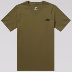 Nike Mens Futura T Shirt Sportswear Club Swoosh Classic Logo Crew Neck Tee - Olive, 2XL