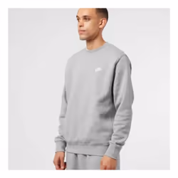 Nike Mens Sportswear Crewneck Tracksuit Set Clubfleece - Grey, M