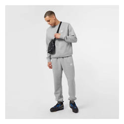 Nike Mens Sportswear Crewneck Tracksuit Set Clubfleece - Grey, XL