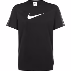 Nike Mens Repeat T Shirt Club Swoosh Classic Logo Crew Neck Tee - Black, M