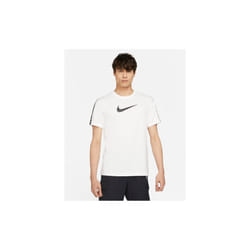 Nike Mens Repeat T Shirt Club Swoosh Classic Logo Crew Neck Tee - White, L