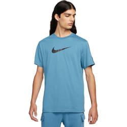 Nike Mens Repeat T Shirt Club Swoosh Classic Logo Crew Neck Tee - Storm Blue, XL