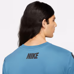 Nike Mens Repeat T Shirt Club Swoosh Classic Logo Crew Neck Tee - Storm Blue, XL