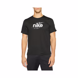 NIKE Mens Dri-Fit T Shirt Short Sleeve Quick Dry Miler Reflective Running Tops - Black, 2XL