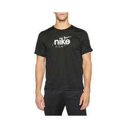 NIKE Mens Dri-Fit T Shirt Short Sleeve Quick Dry Miler Reflective Running Tops - Black, 2XL