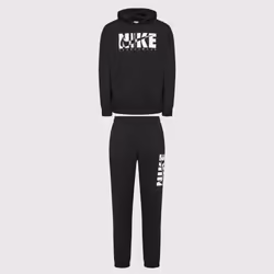 Nike Mens Full Tracksuit Set Hoodie Fleece Hooded Sweatshirt Joggers Bottoms - Black, M
