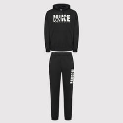Nike Mens Full Tracksuit Set Hoodie Fleece Hooded Sweatshirt Joggers Bottoms - Black, XL