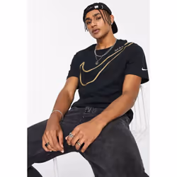 Nike Mens Sportswear T Shirt Big Logo - Black, S