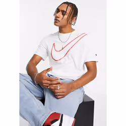 Nike Mens Sportswear T Shirt Big Logo - White, L