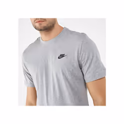 Nike Mens Futura T Shirt Sportswear Club Swoosh Classic Logo Crew Neck Tee - Grey, L