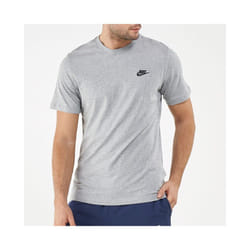Nike Mens Futura T Shirt Sportswear Club Swoosh Classic Logo Crew Neck Tee - Grey, 2XL
