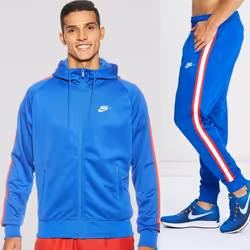 Nike Mens Tribute Poly Hooded Sports Tracksuit - Blue, S