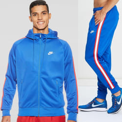 Nike Mens Tribute Poly Hooded Sports Tracksuit - Blue, S