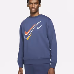 Nike Mens Multi Swoosh Blue Crew Neck Full Tracksuit - L