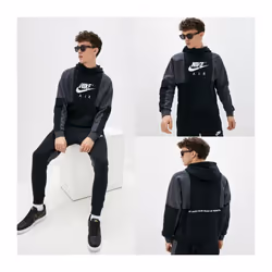 Nike Air Mens Contrast Pullover Hooded Tracksuit Set - S