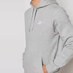 Nike Mens Club Fleece Pullover Hoodie - Grey, S