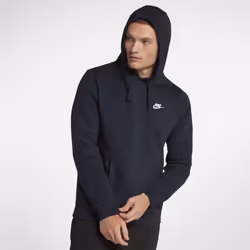 Nike Mens Club Fleece Pullover Hoodie - Navy, M
