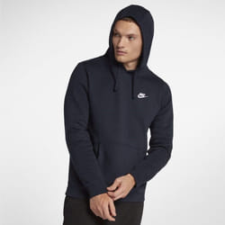 Nike Mens Club Fleece Pullover Hoodie - Navy, M