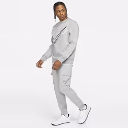 Nike Mens Crew Neck Multi Swoosh Tracksuit Grey - S