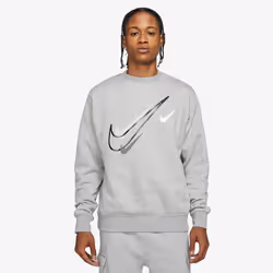 Nike Mens Crew Neck Multi Swoosh Tracksuit Grey - S
