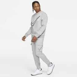 Nike Mens Crew Neck Multi Swoosh Tracksuit Grey - XL