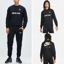 Nike Air Mens Crewneck Fleece Tracksuit Sweatshirt Joggers Jogging Bottoms - L