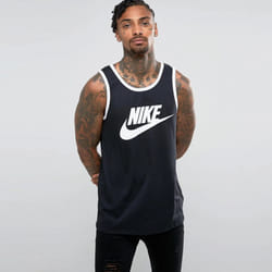 Nike Mens Athletic Training Gym Vest Sleeveless Ace Logo Tank Top - S