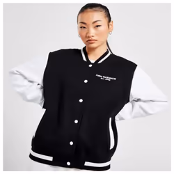 New Balance Womens Varsity Jacket Fleece Contrast Girls Bomber Sweat Jacket - XS, Black
