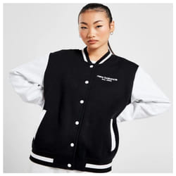 New Balance Womens Varsity Jacket Fleece Contrast Girls Bomber Sweat Jacket - XS, Black