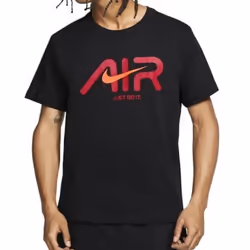 Nike Air Sportswear Mens Swoosh T Shirt Crew Tee - Black, M