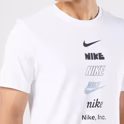 Nike Multi Stack Logo T Shirt Crew Neck Tee - White, M