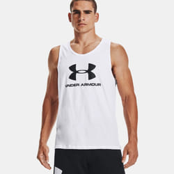 Under Armour Mens UA Vest Sportstyle Logo Tank Top - White, S